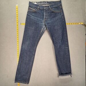 VTG Esprit Jeans Mens Selvedge Medium Slim Straight Missing Buttons Fits 31x30